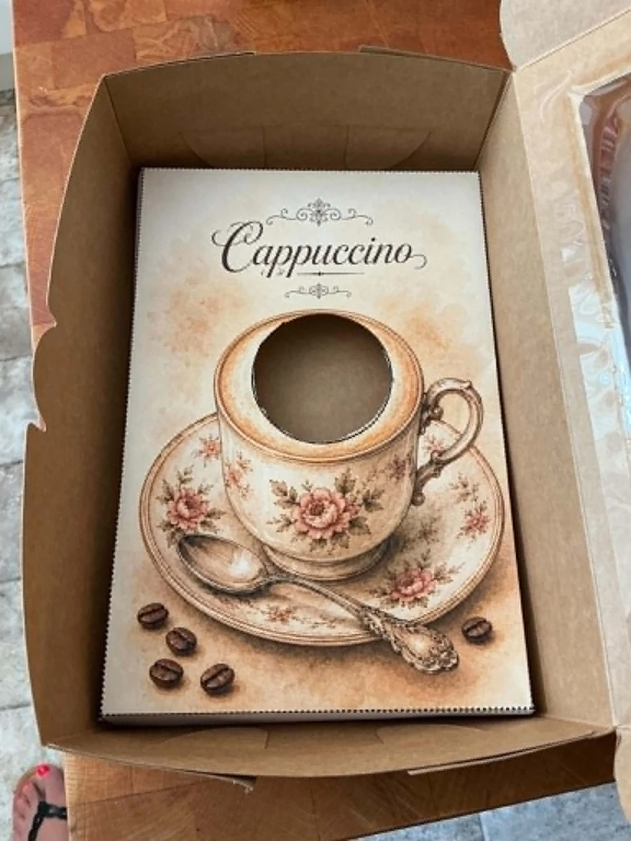 Cappuccino edible art cupcake template