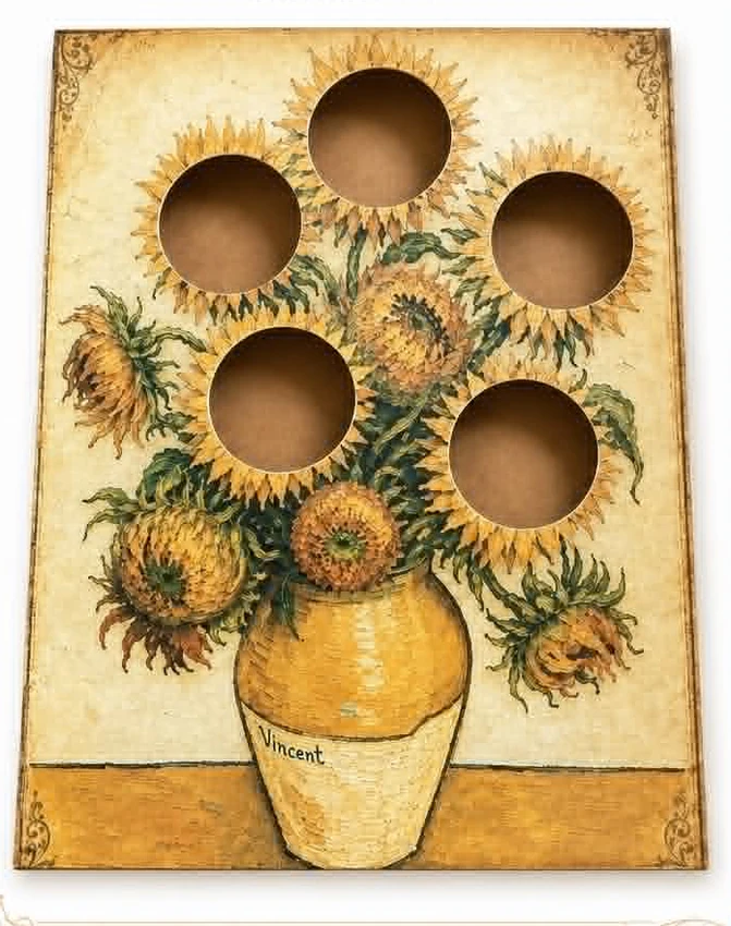 Sunflower bouquet edible art cupcake template
